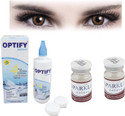 Optify Yearly Disposable (-5, Colored Contact Lenses, Pack of 2)