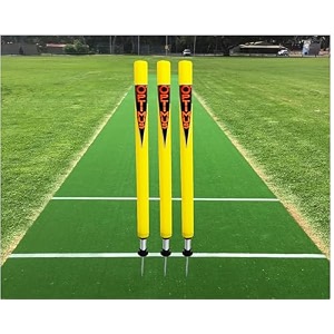 optimus cricket plastic target stump wicket 1 pc flexible steel spring amp ground spike - e