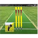 Optimus® Cricket Plastic Target Stump Wicket 3 Pcs-Flexible Steel Spring &amp; Ground Spike - N