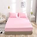 Microfibre Solid Soft and Premium 1 Double Bedsheet with 2 Pillow Covers (Size 230 cm x 228 cm, Rose Pink)