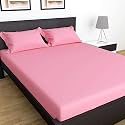Solid Color 100% Soft and Premium 4 Double Bedsheet with 8 Pillow Covers Size 230 cm x 228 cm, Pink