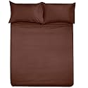 Solid Color 100% Soft and Premium 2 Double Bedsheet with 4 Pillow Covers Size 230 cm x 228 cm, Light Brown