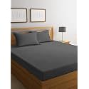Solid Color 100% Soft and Premium 8 Double Bedsheets with 16 Pillow Covers Size 230 cm x 228 cm, Dark Grey