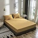 Solid Color 100% Soft and Premium 4 Double Bedsheet with 8 Pillow Covers Size 230 cm x 228 cm, Beige