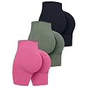 OQQ 3 Piece for Women Yoga Shorts Workout Athletic Seamless High Wasit Gym Leggings