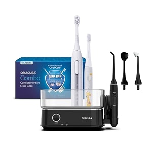 oracura daily pro combo water flosser oc450amp sonic electric rechargeable toothbrush sb300 amp ksb200 kids sonic rechargeable electric toothbrush black grey