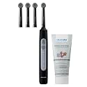 ORACURA OB200 Oscillating Electric Toothbrush for Men &amp; Women – Black, Comes with Extra 3 Brush Heads + Charcoal Brightening Natural Toothpaste, Rechargeable &amp; Waterproof