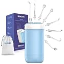 ORACURA OC180 Compact PLUS Water Flosser for Teeth (Blue) | 365 Days Warranty | Water Flosser with 8 Tips | Portable Electric Flosser
