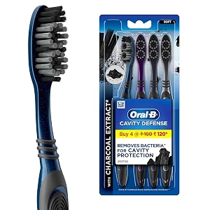 oral-b charcoal sensitive manual adult toothbrush - 3 pieces extra soft buy 2 get 1