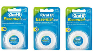 oral-b essential waxed mint dental floss pack of 3 pack of 3