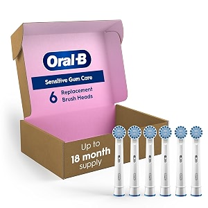 oral-b sensitive gum care electric toothbrush replacement brush heads 6 count