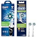 Oral B Vitality 100 Black Criss Cross Electric Rechargeable Toothbrush Powered by Braun & Oral B Cross Action Toothbrush Heads Pack Of 2 Replacement Refills For Electric Rechargeable - Oral Care Combo