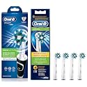 Oral B Vitality 100 Black Criss Cross Electric Rechargeable Toothbrush Powered by Braun &amp; Oral B Cross Action Toothbrush Heads Pack Of 4 Replacement Refills For Electric Rechargeable - Oral Care Combo