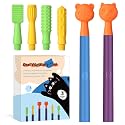 Oral Sensory Stimulation Kit with 6 Soft Textured Heads for Speech Therapy & Feeding Support, Muscle Strength & Phonation Improvement - Double