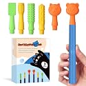 Oral Sensory Stimulation Kit with 6 Soft Textured Heads for Speech Therapy & Feeding Support, Muscle Strength & Phonation Improvement - Blue
