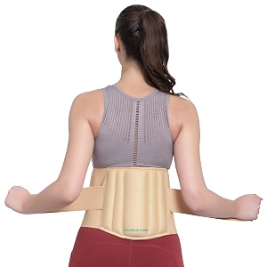 lumbar support brace back belt neoprene adjustable strap for lower back and waist posture corrector unisex black m