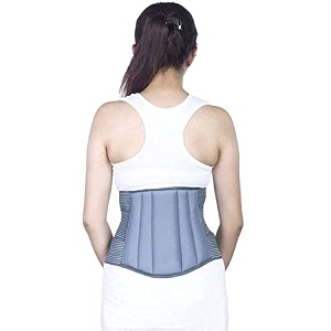 lumbar support brace back belt for back pain relief ls belt waist belt for back pain for women with adjustable strap for waist lower back support with cushioning- unisex l grey
