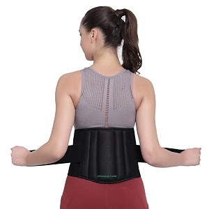 polyester lumbar support brace back belt for back pain relief ls belt waist belt for back pain for unisex adults with adjustable strap lower back support with cushioning 3xl