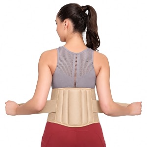neoprene lumbar support brace back belt for back pain relief ls belt waist belt for back pain for women with adjustable strap lower back support with cushioning- unisex 3xl beige