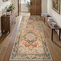 Orange 2.6x8 Washable Runner Rug for Hallways