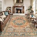 Orange 8x10 Washable Area Rugs for Living