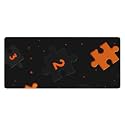 Orange Autism Puzzle Extended Gaming Mouse Pad, with Stitched Edges Large Mouse Pad Desk Protector, Rubber Base Mousepad Keyboard Mouses Mat for Work Game Office Home- 32" X 12" Inch