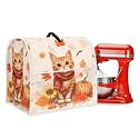 Orange Cat Pumpkin Kitchen Aid Covers for Stand Mixer 4.5-5 qt Thanksgiving Day Decoration Small Kitchen Appliance Covers Suitable for Most Mixer