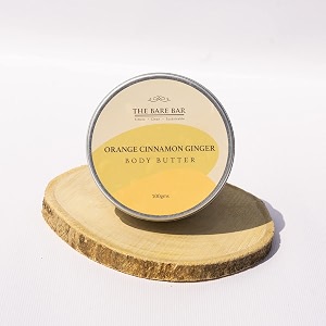 the bare bar orange cinnamon ginger body butter for dry skin-100gm  48hrs intense moisturization  shea butter moisturizer with mango butter amp coconut oil no chemicals amp parabens for all skin types