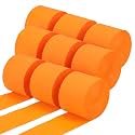 Orange Crepe Paper Streamers 9 Rolls 738ft, 1.77 Inch x 82 Ft/Roll