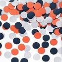 Orange Navy Blue and Silver Glitter Confetti Table Decoration, 1.2'', 200pc