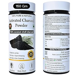 maf activated charcoal powder for face skin amp teeth whitening 150 gram grade a from coconut shell removes stains cleanses pores provides fresh breath and detoxifies body