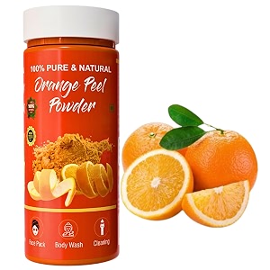 orange peel powder face pack with vitamin c 150 gram 100 pure amp natural  no chemical  no preservative  orange peel powder for glowing skin tan removal oil control scars removal collagen booster natural skin cleanse
