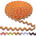 Orange Rick Rack Wave Bending Fringe Trim 10 Yards Wave Polyester Rick Rack Trim for Sewing Crafts Pillows Costumes