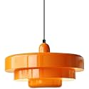 Orange Tiered Pendant Lamp, 13.8" Mid Century Modern Hanging Light, Adjustable Ceiling Light Fixture for Dining Nook, Entryway, Farmhouse &amp; Vintage Home Decor