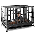 Oranland 48 Inch Heavy Duty Dog Crate,Upgraded Baseplate for Large Dogs