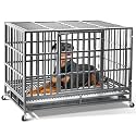 Oranland 48 Inch Heavy Duty Dog Crate for High Anxiety Large Dogs,Silver