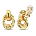 ORAZIO Clip On Earrings Women Geometric Statement Non Pierced Earrings