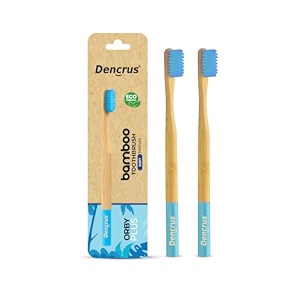 orby plus bamboo toothbrush for adults pack of 4  100 natural amp eco friendly manual toothbrush  ultra soft bristles for gentle sensitive gum care  blue
