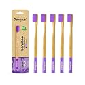 Orby Plus Bamboo Toothbrush for Adults (Pack of 5) | Manual Toothbrush | Ultra Soft Bristles | Gentle Sensitive Gum Care | 100% Natural &amp; Eco Friendly | Lavender