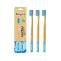 Orby Plus Bamboo Toothbrush for Adults (Pack of 4) | 100% Natural &amp; Eco Friendly Manual Toothbrush | Ultra Soft Bristles for Gentle Sensitive Gum Care | Blue