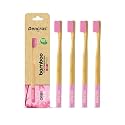 Orby Plus Bamboo Toothbrush for Adults (Pack of 4) | 100% Natural &amp; Eco Friendly Manual Toothbrush | Ultra Soft Bristles for Gentle Sensitive Gum Care | Blue