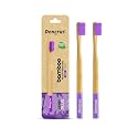 Orby Plus Bamboo Toothbrush for Adults (Pack of 2) | 100% Natural &amp; Eco Friendly Manual Toothbrush | Ultra Soft Bristles for Gentle Sensitive Gum Care | Lavender