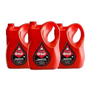 oreal cold pressed mustard oil 5 litre each 15 litres pack of 3 premium kachi ghani pure mustard sarso oil
