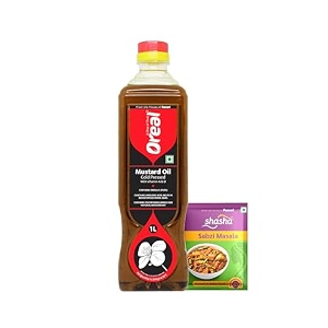 oreal mustard oil 1 litre with free shasha masala from the house of pansari