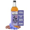 oRegion Cold Pressed Wood Pressed Flaxseed Oil (1000 ml) | Kachi Ghani Alsi Ka Tel | Omega-3 Rich | Pure &amp; Unadulterated Multipurpose Edible Oil | Supports Heart, Hair &amp; Skin Wellness | Preservative Free | PET Bottle