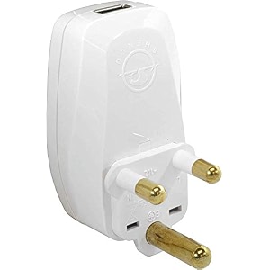 orei 3 in 1 south africa travel adapter plug with usb and surge protection - grounded type m - s africa amp more