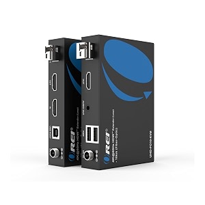 orei 4k kvm hdmi extender over fiber optic balun - ultrahd 4k  60hz 444 dr supports keyboard and mouse usb - up to 10 km in single mode - 300m in multi-mode