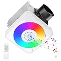 OREiN 3-in-1 Bathroom Exhaust Fan with Bluetooth Speaker & LED Light, 110/160 CFM Quiet Ventilation Fan, 1500LM, 2700K-6500K Adjustable, Night Light, Remote Control, 11.39" x 10.42" Ceiling Cut-Out