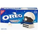 OREO White Fudge Covered Chocolate Sandwich Cookies, Holiday Cookies, 8.5 oz (Pack of 5)