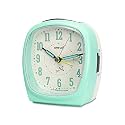 OREVA Alarm Table Clock with 4 Step Snooze Buzzer Sound (9 cm x 6.1 cm x 10.3 cm, AA3097)(P.Green)
